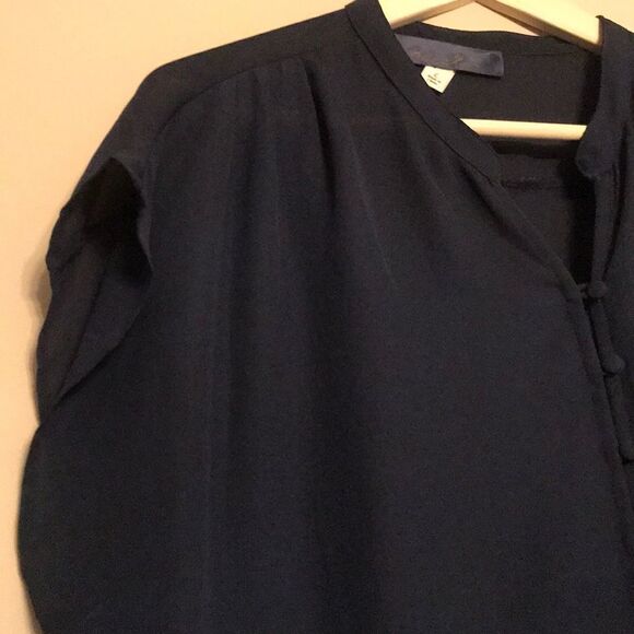 Blue Rain Semi-Sheer Navy Blue Blouse - Size Large - Picture 10 of 12